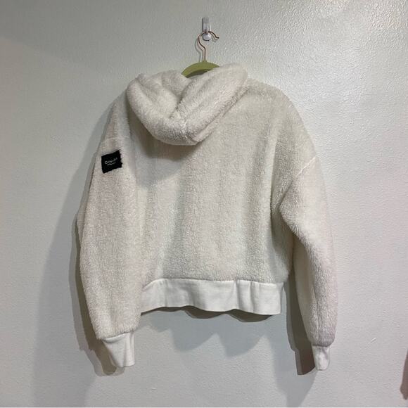 Calvin Klein Performance White Pullover Half Zip Sherpa Hoodie Sz L - Picture 9 of 12